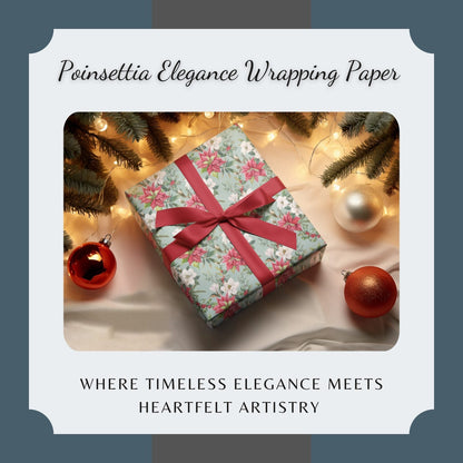 Poinsettia Elegance Wrapping Paper - ZumBuys