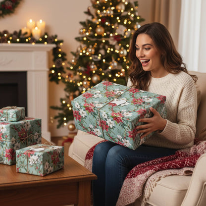 Poinsettia Elegance Wrapping Paper - ZumBuys