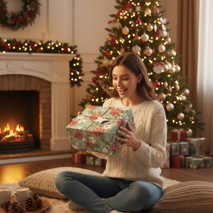 Poinsettia Elegance Wrapping Paper - ZumBuys