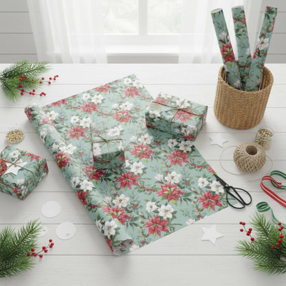 Poinsettia Elegance Wrapping Paper - ZumBuys