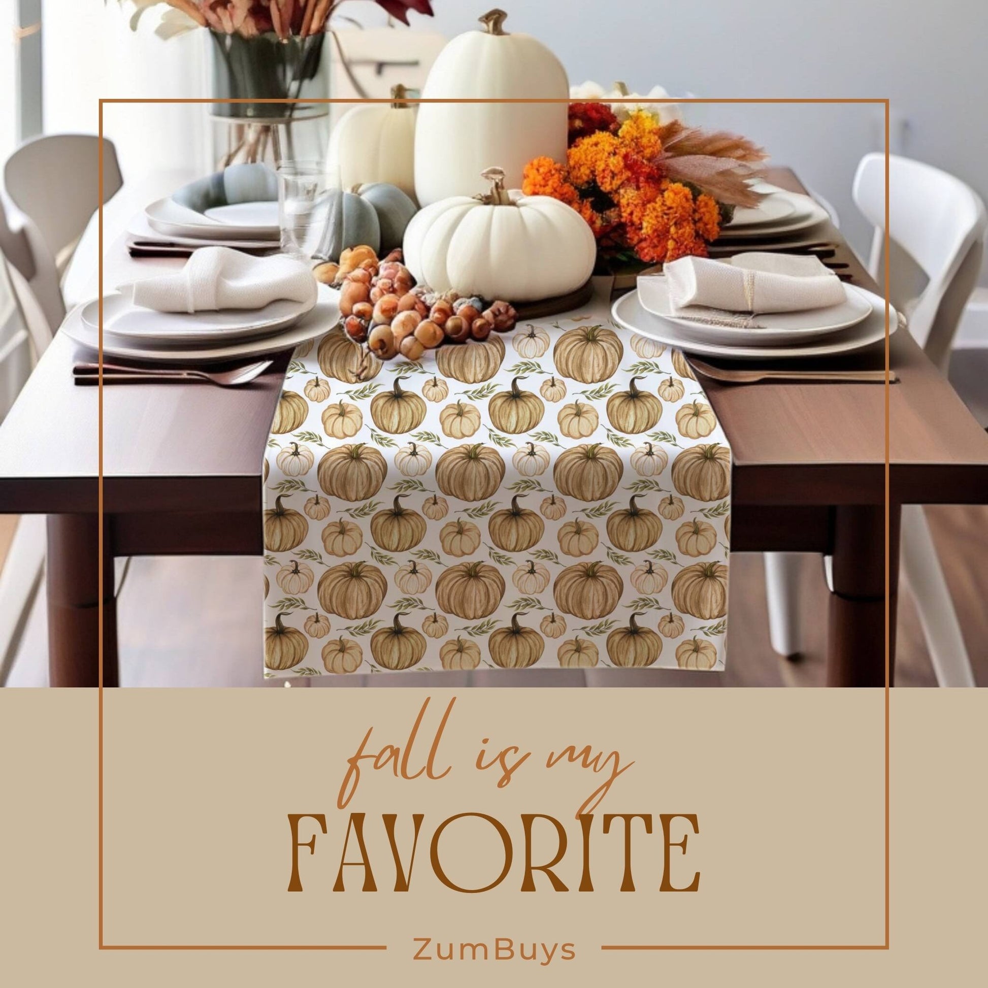 Pumpkin Bounty Table Runner (Cotton, Poly) - ZumBuys