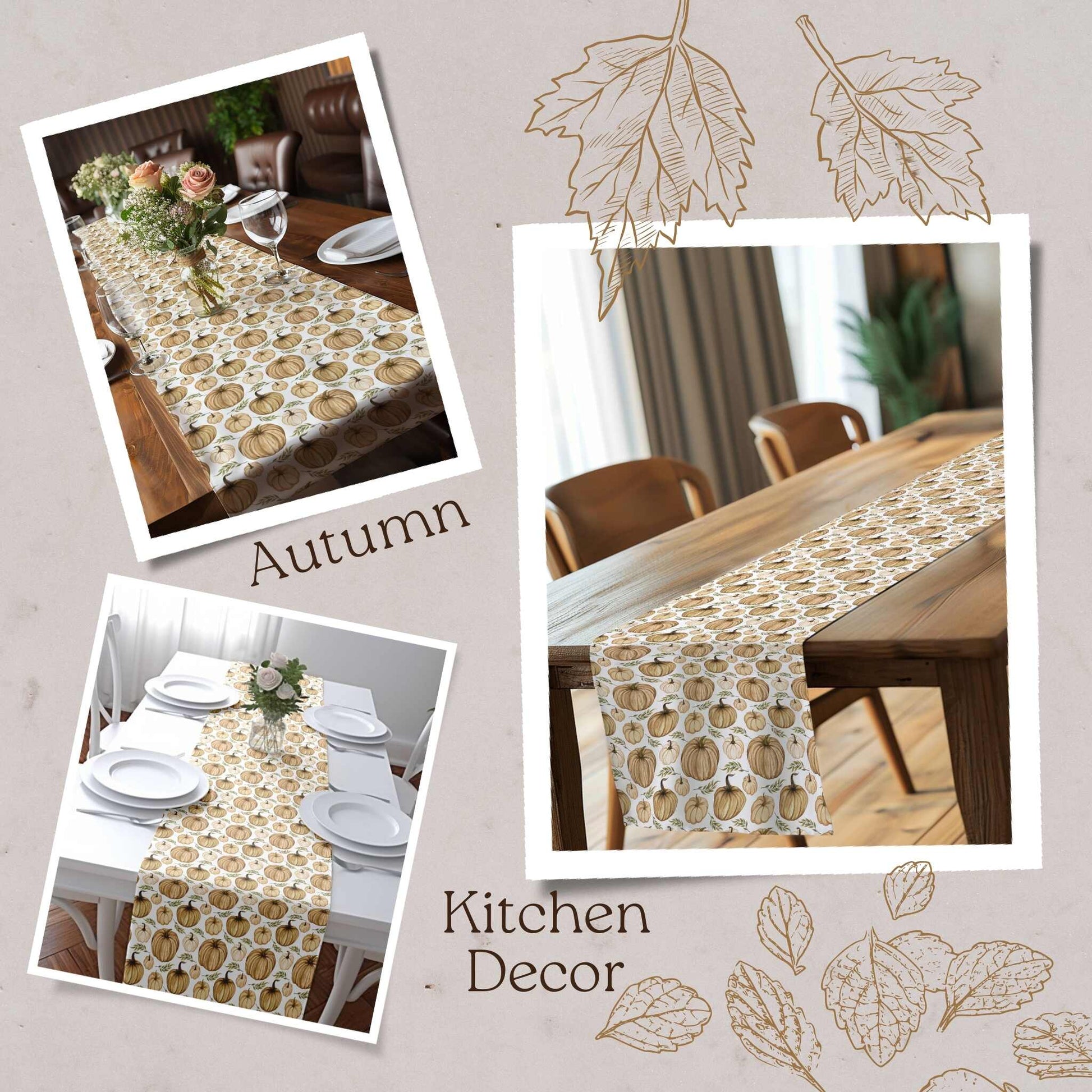 Pumpkin Bounty Table Runner (Cotton, Poly) - ZumBuys