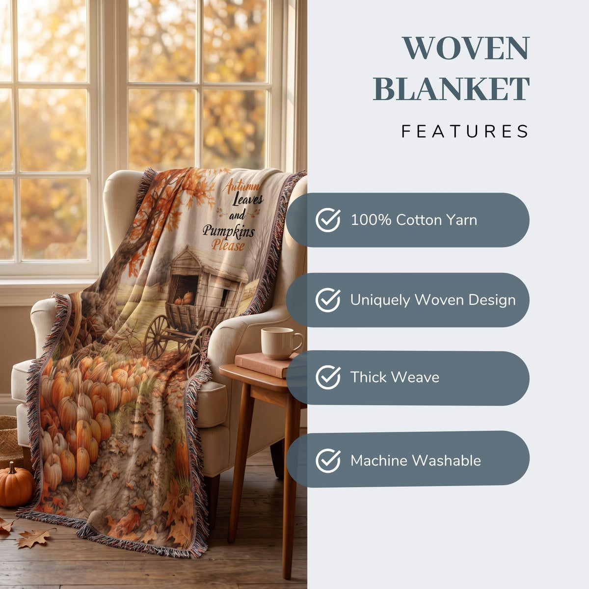 Pumpkin Patch Palette Woven Blanket - ZumBuys