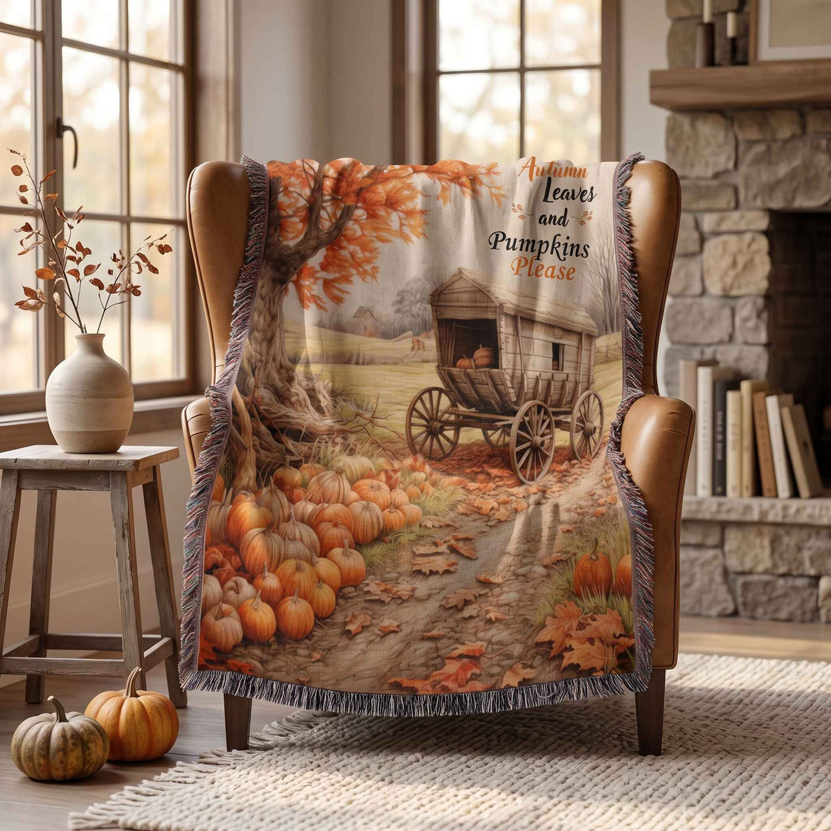 Pumpkin Patch Palette Woven Blanket - ZumBuys