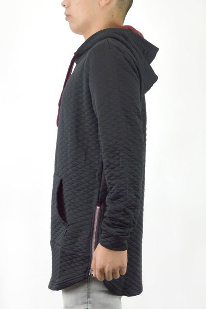 Quilted Pullover Hoodie Sweatshirts - ZumBuys