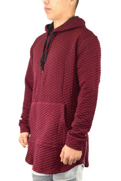 Quilted Pullover Hoodie Sweatshirts - ZumBuys