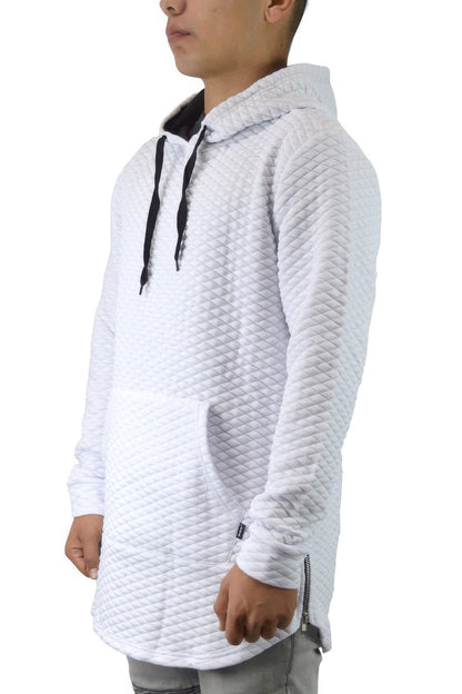 Quilted Pullover Hoodie Sweatshirts - ZumBuys