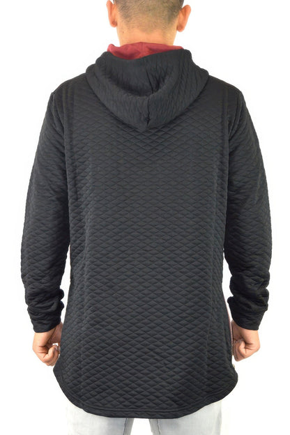 Quilted Pullover Hoodie Sweatshirts - ZumBuys