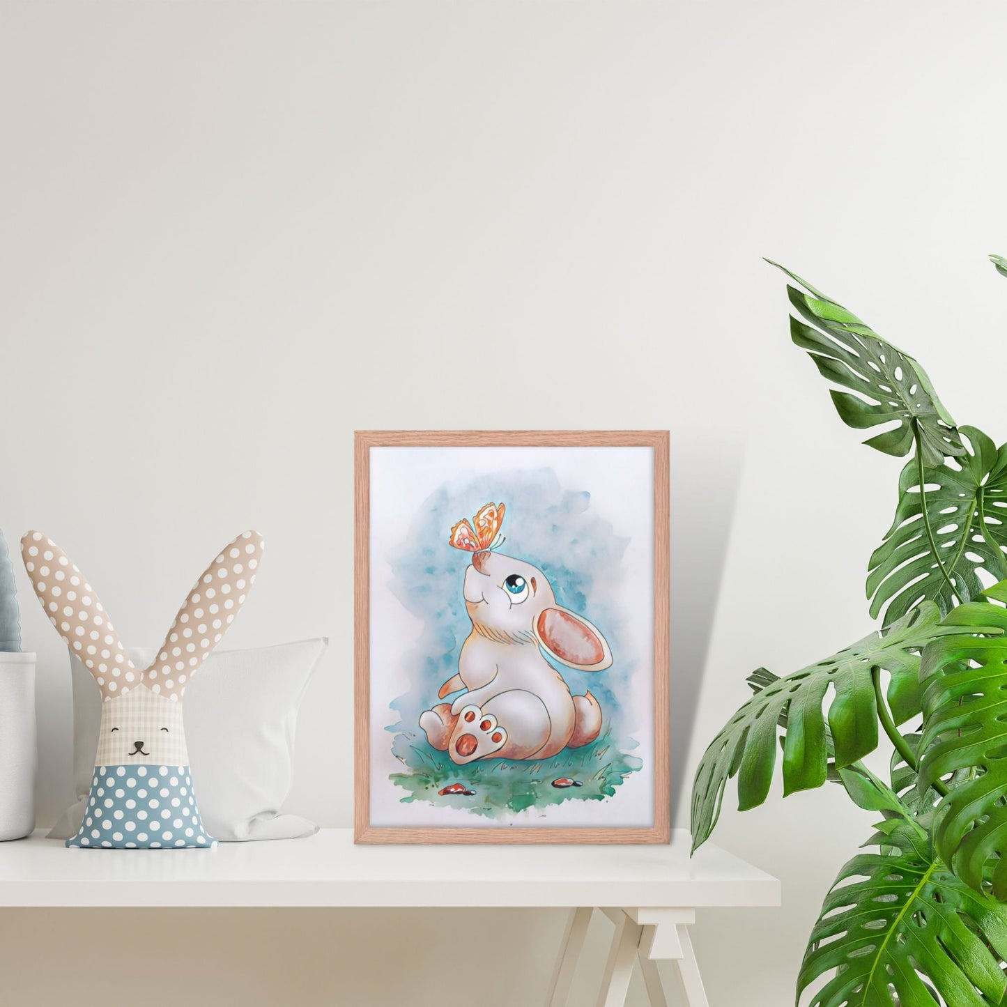 Rabbit & Butterfly Framed Artwork - ZumBuys