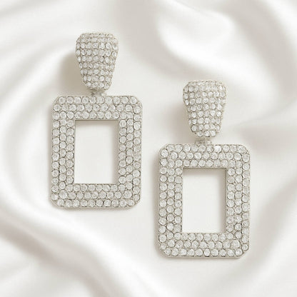 Rectangular Chain Drop Earrings - ZumBuys