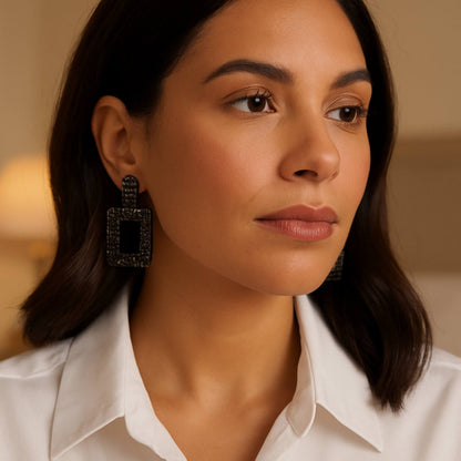 Rectangular Chain Drop Earrings - ZumBuys