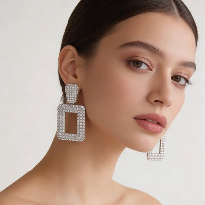 Rectangular Chain Drop Earrings - ZumBuys