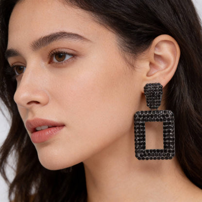 Rectangular Chain Drop Earrings - ZumBuys