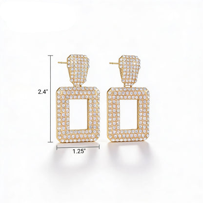 Rectangular Chain Drop Earrings - ZumBuys
