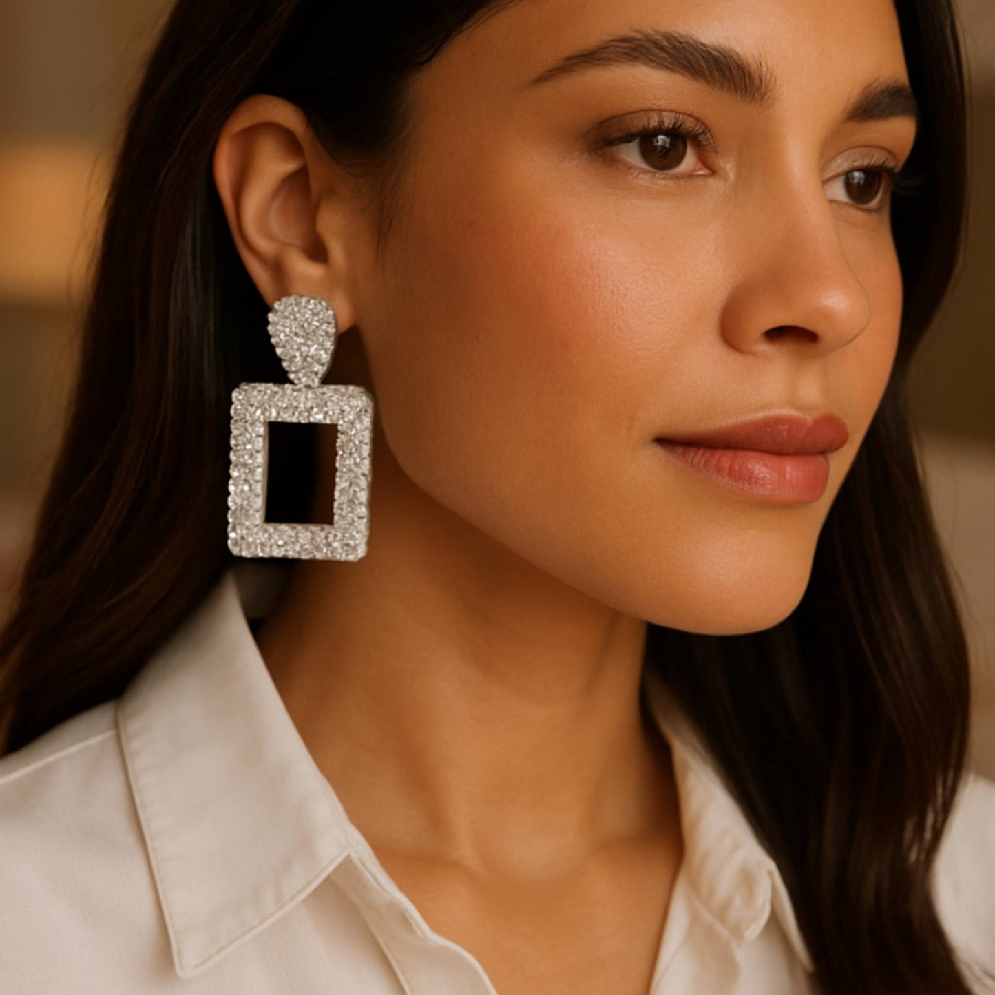 Rectangular Chain Drop Earrings - ZumBuys