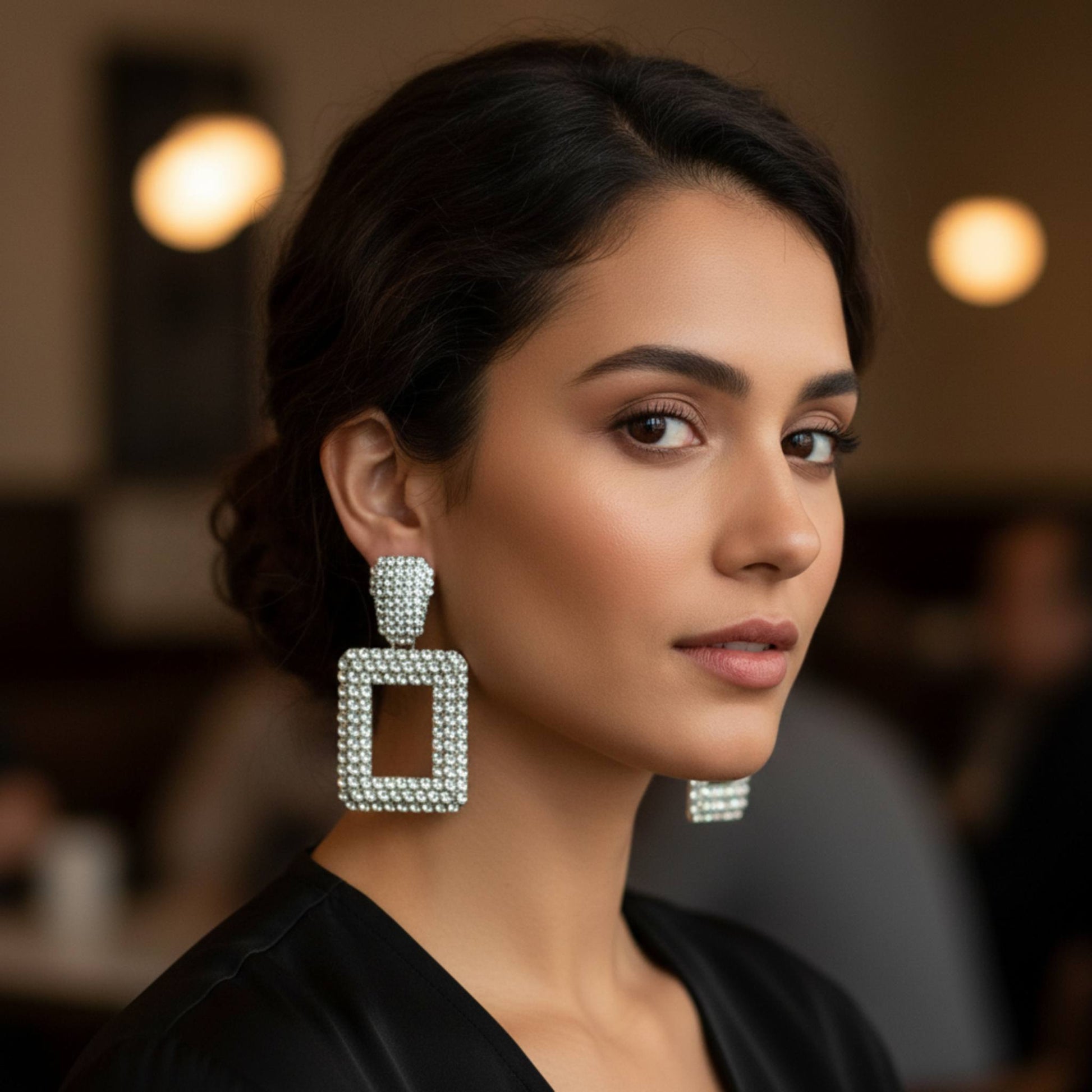 Rectangular Chain Drop Earrings - ZumBuys