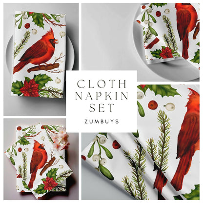 Red Bird Cloth Napkins (4PK) - ZumBuys