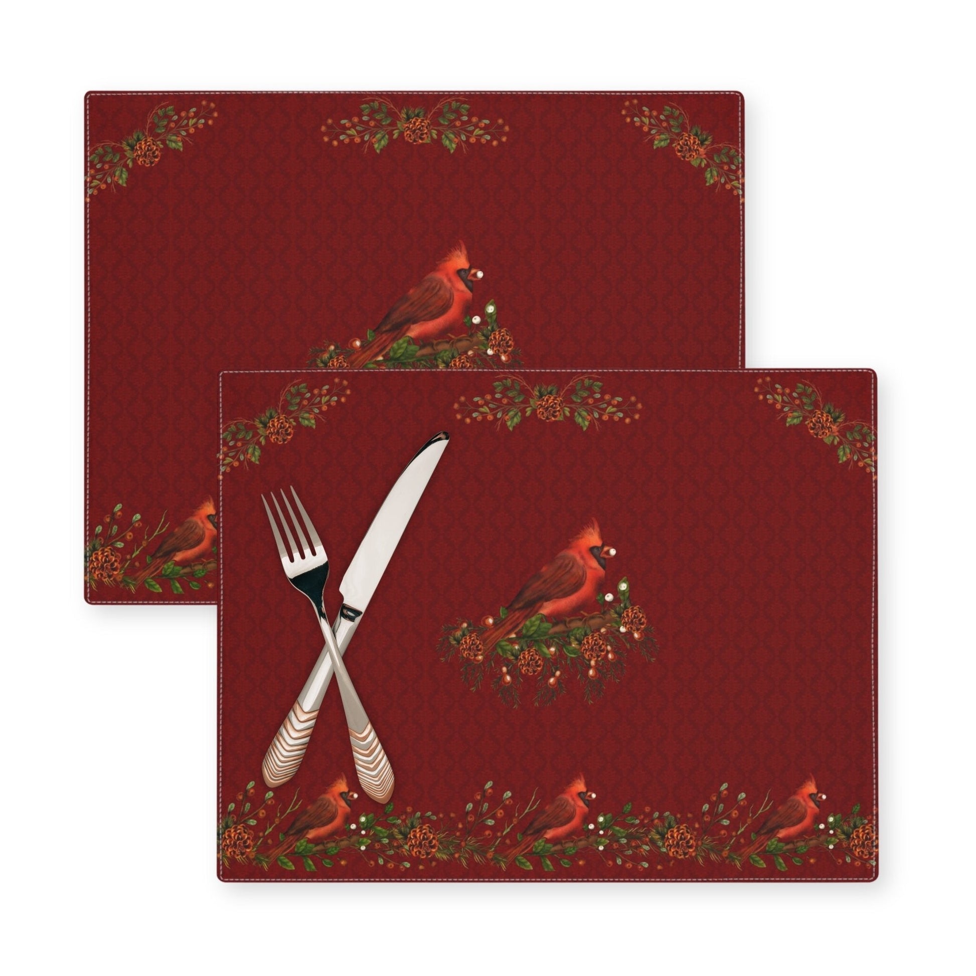 Red Bird Placemat, 2pc - ZumBuys