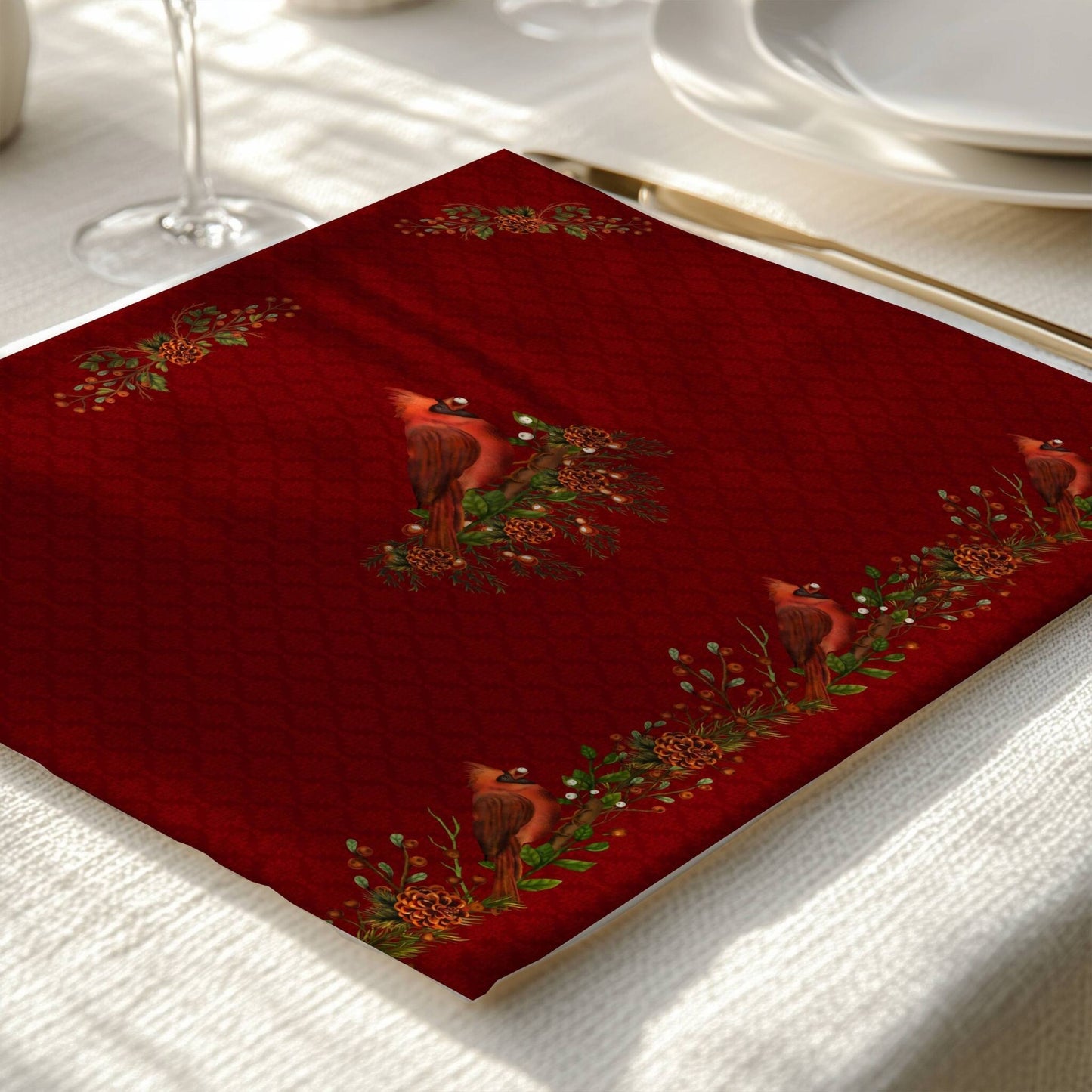 Red Bird Placemat, 2pc - ZumBuys