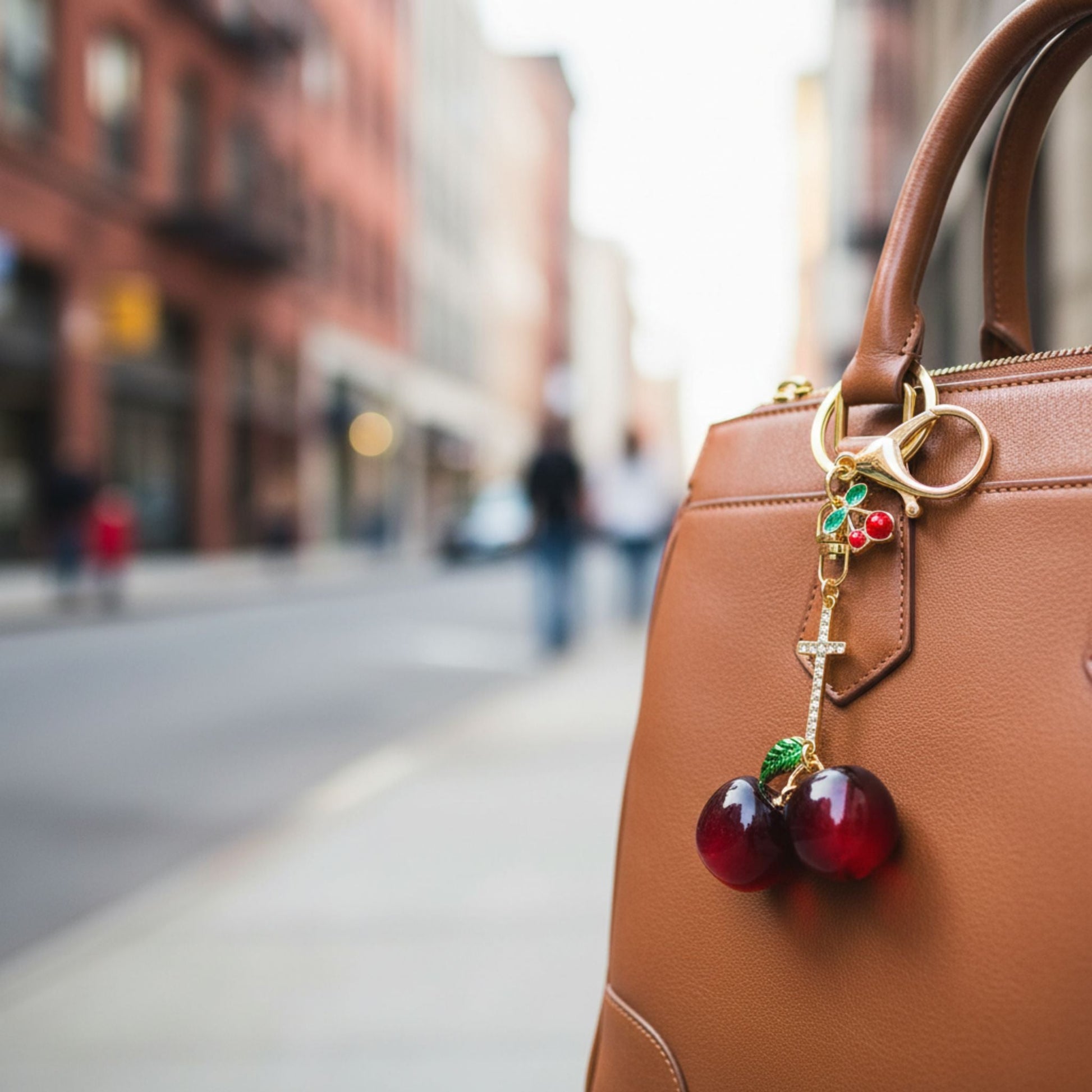 Red Cherry Charm Keychain - ZumBuys