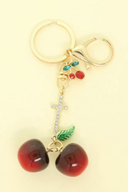 Red Cherry Charm Keychain - ZumBuys