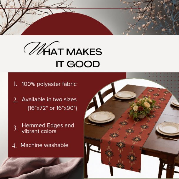 Red Mesa Table Runner (Polyester) - ZumBuys