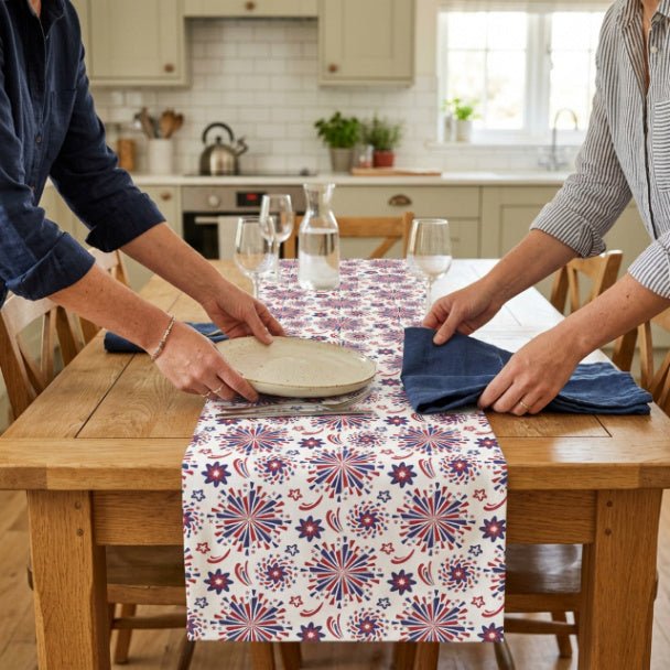 Red White & Boom Table Runner – Patriotic Firework Table Decor - ZumBuys