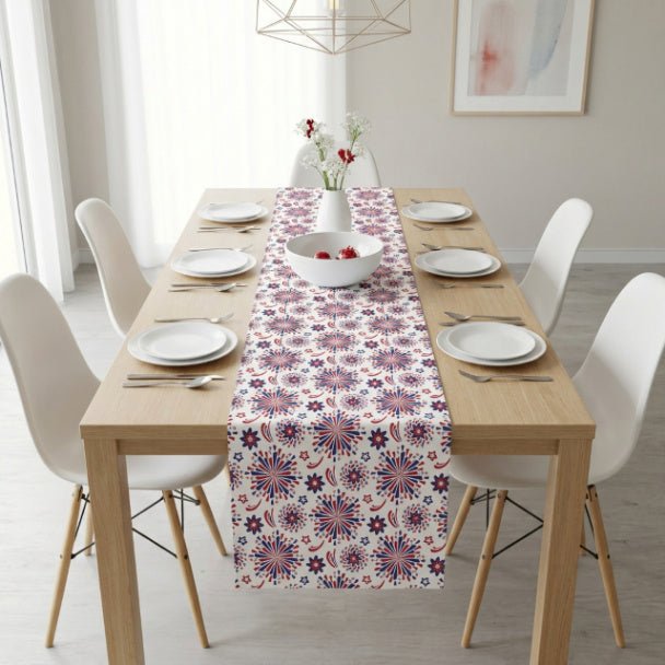 Red White & Boom Table Runner – Patriotic Firework Table Decor - ZumBuys
