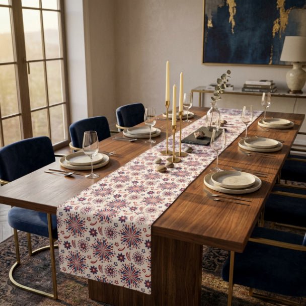 Red White & Boom Table Runner – Patriotic Firework Table Decor - ZumBuys