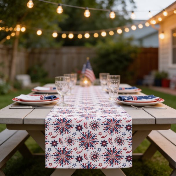 Red White & Boom Table Runner – Patriotic Firework Table Decor - ZumBuys