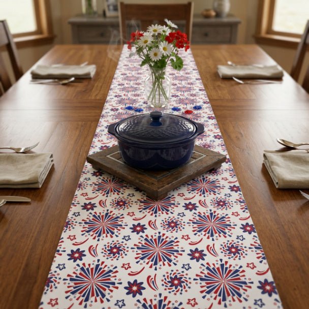 Red White & Boom Table Runner – Patriotic Firework Table Decor - ZumBuys