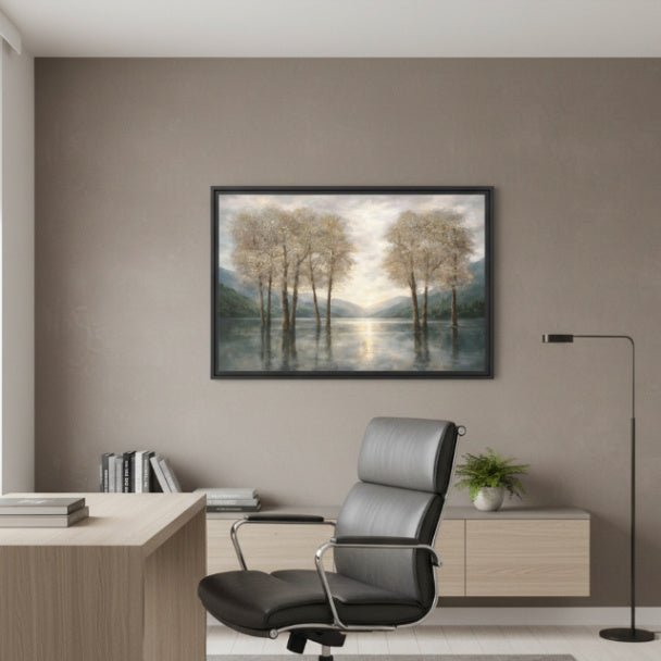 Reflections of Quiet Light Matte Canvas, Framed (Multi - color) - ZumBuys