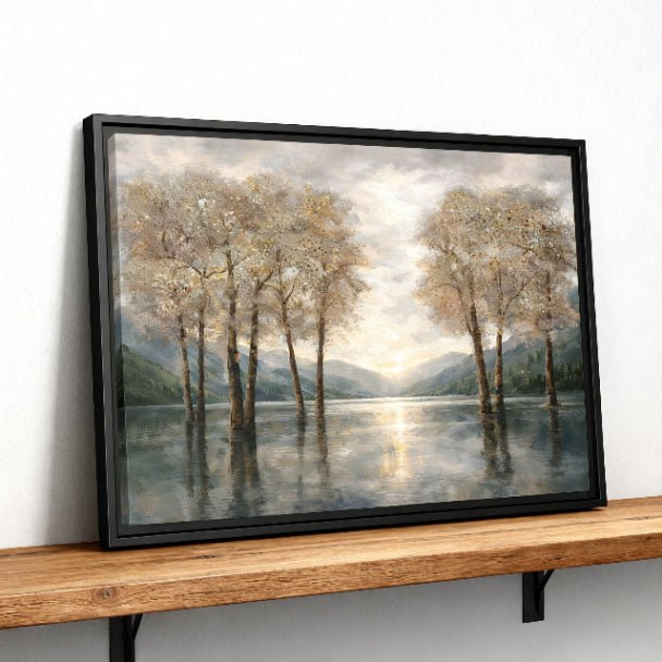 Reflections of Quiet Light Matte Canvas, Framed (Multi - color) - ZumBuys