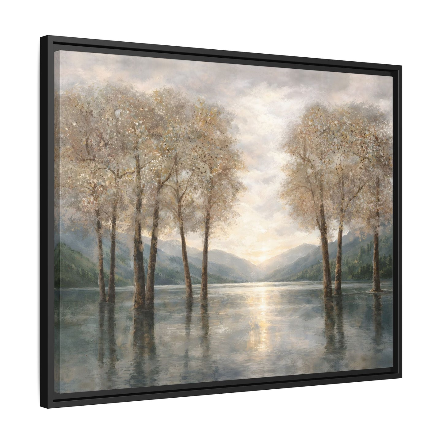 Reflections of Quiet Light Matte Canvas, Framed (Multi - color) - ZumBuys