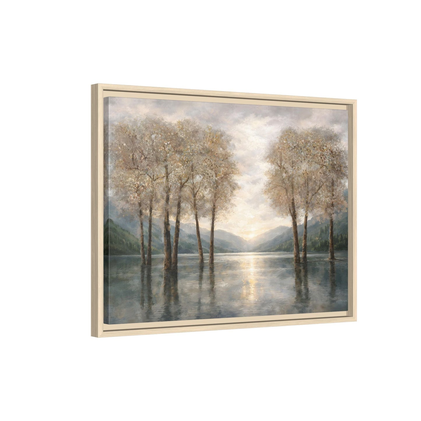 Reflections of Quiet Light Matte Canvas, Framed (Multi - color) - ZumBuys