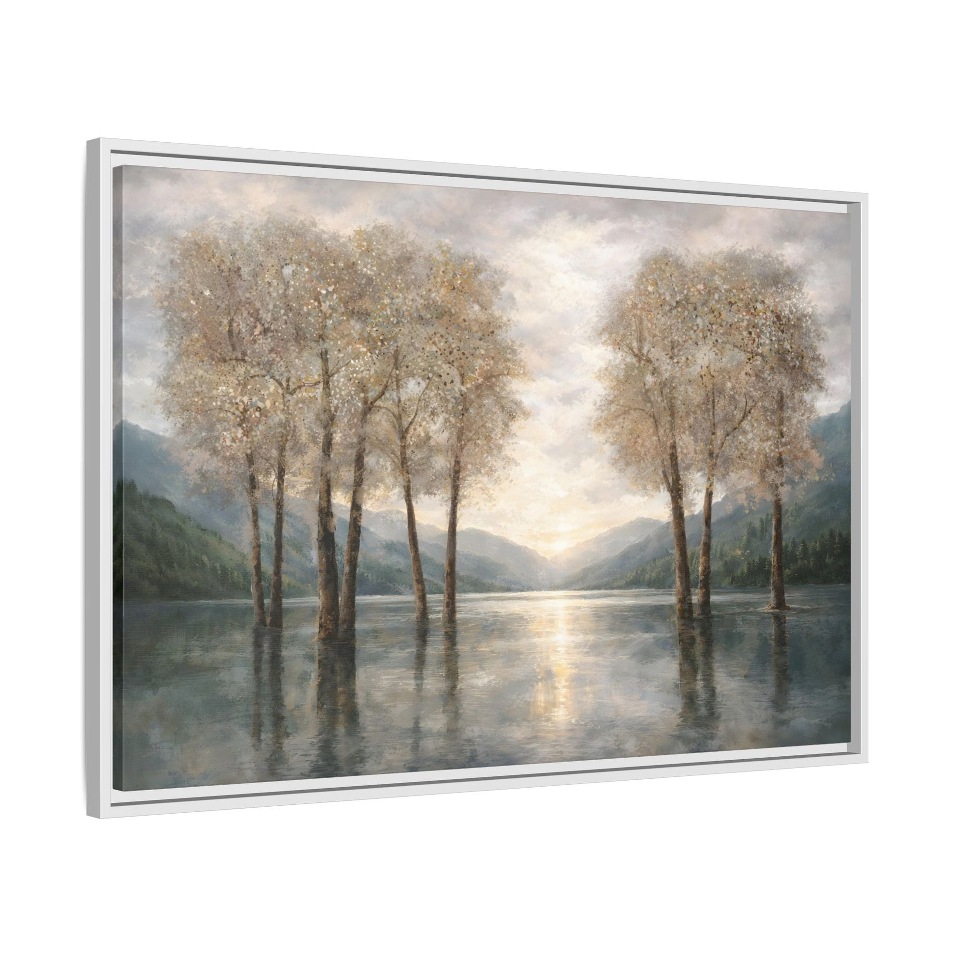 Reflections of Quiet Light Matte Canvas, Framed (Multi - color) - ZumBuys
