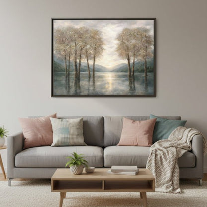 Reflections of Quiet Light Matte Canvas, Framed (Multi - color) - ZumBuys