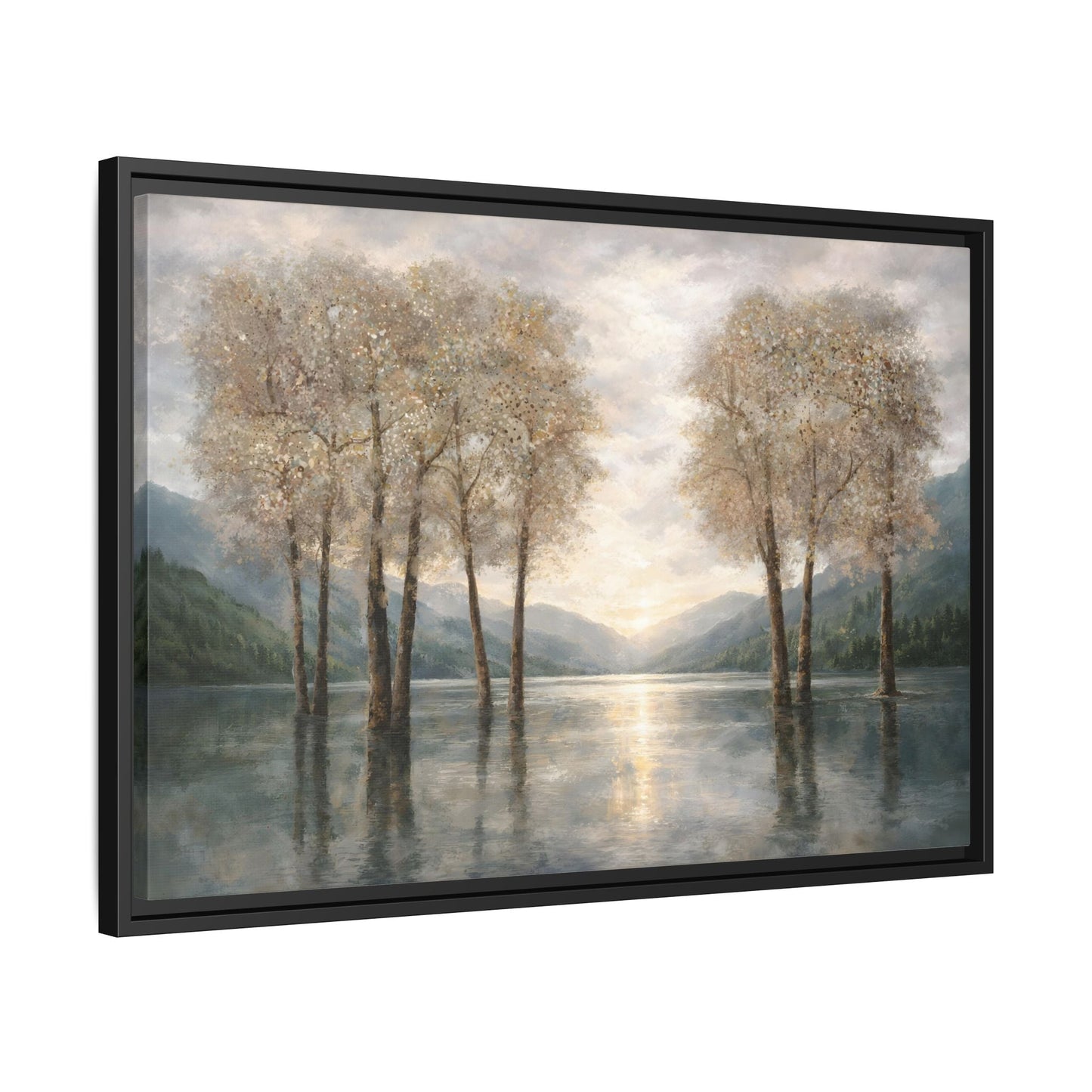 Reflections of Quiet Light Matte Canvas, Framed (Multi - color) - ZumBuys