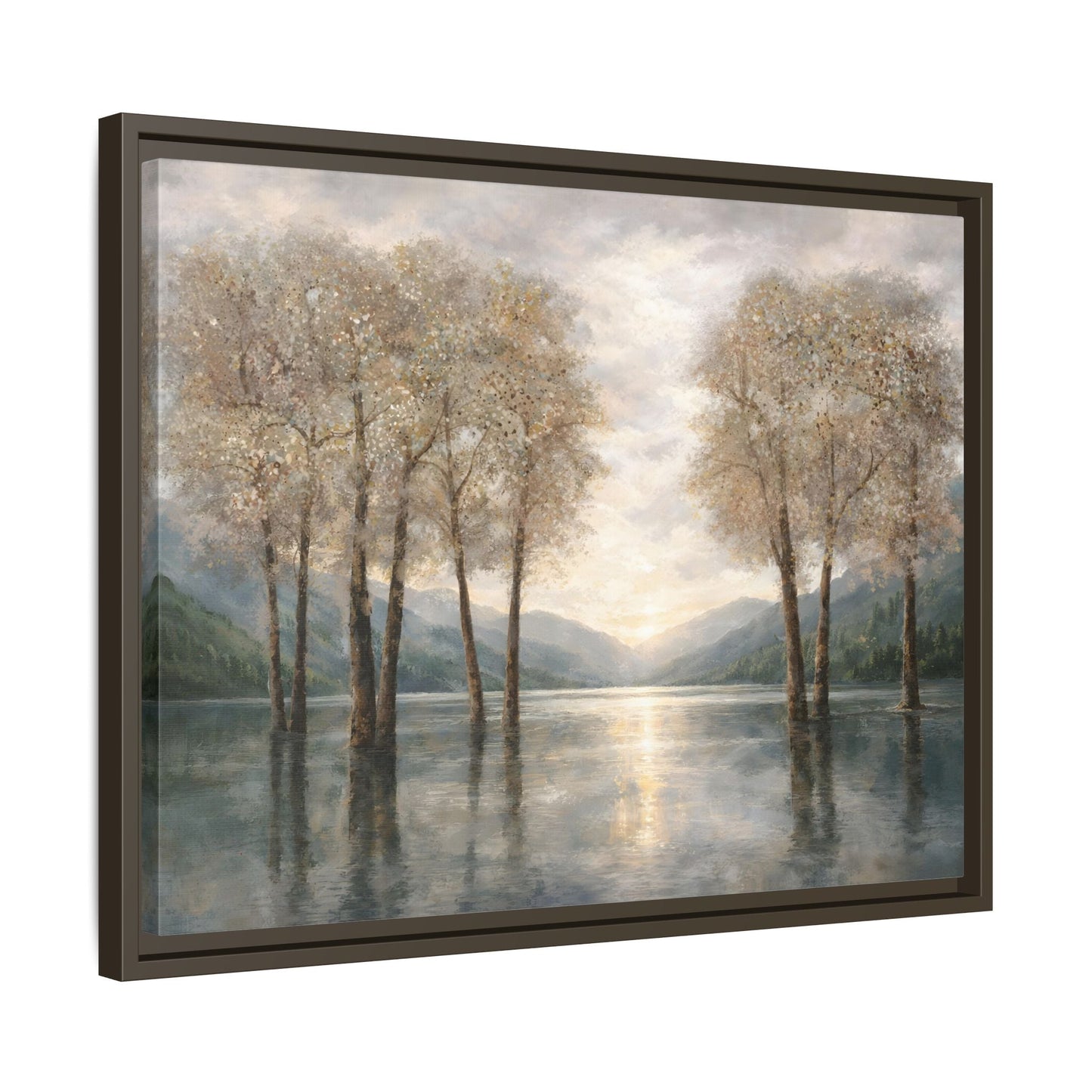 Reflections of Quiet Light Matte Canvas, Framed (Multi - color) - ZumBuys