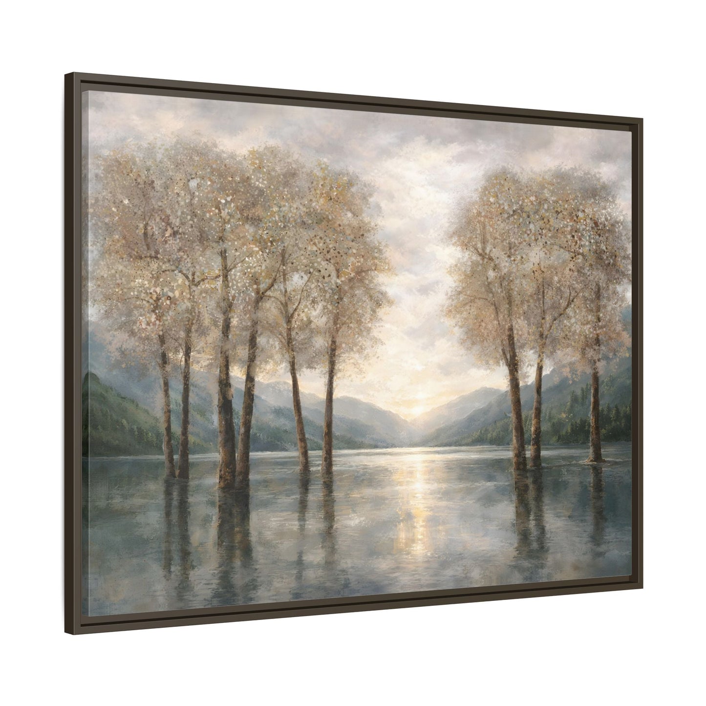 Reflections of Quiet Light Matte Canvas, Framed (Multi - color) - ZumBuys