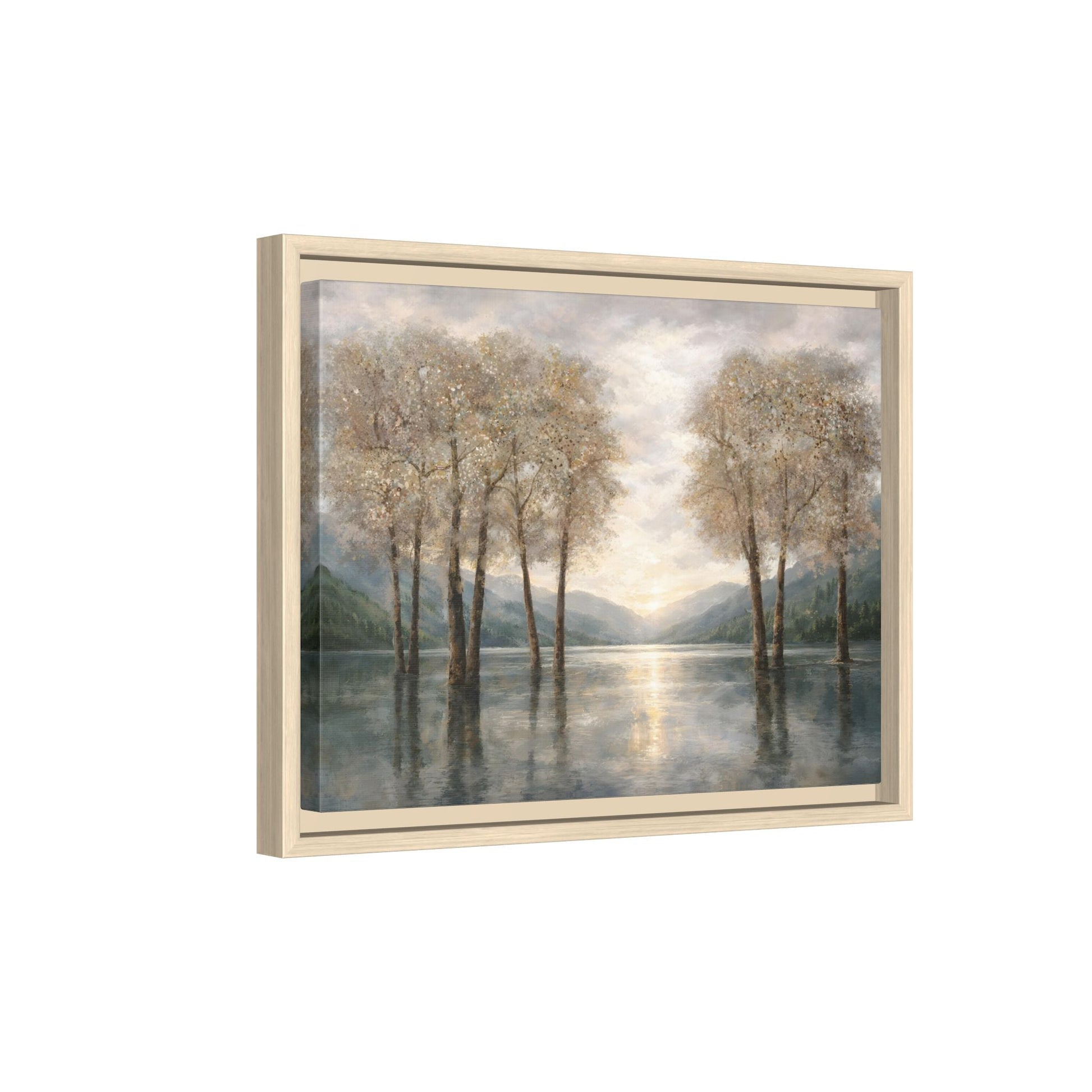 Reflections of Quiet Light Matte Canvas, Framed (Multi - color) - ZumBuys