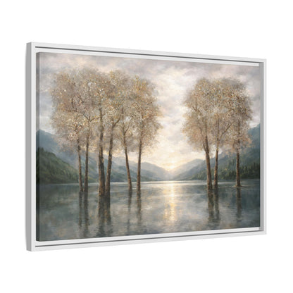 Reflections of Quiet Light Matte Canvas, Framed (Multi - color) - ZumBuys