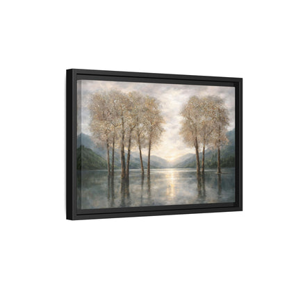 Reflections of Quiet Light Matte Canvas, Framed (Multi - color) - ZumBuys