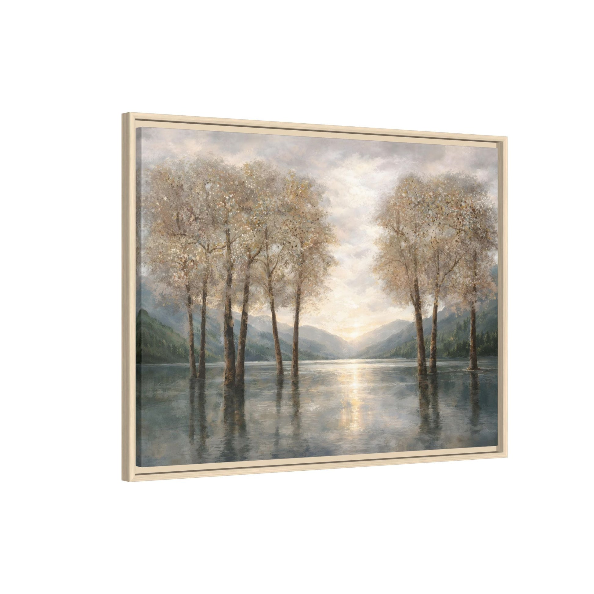 Reflections of Quiet Light Matte Canvas, Framed (Multi - color) - ZumBuys