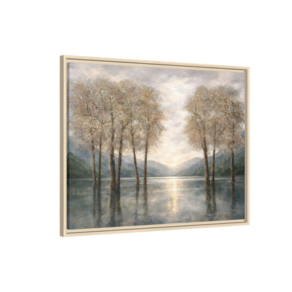 Reflections of Quiet Light Matte Canvas, Framed (Multi - color) - ZumBuys