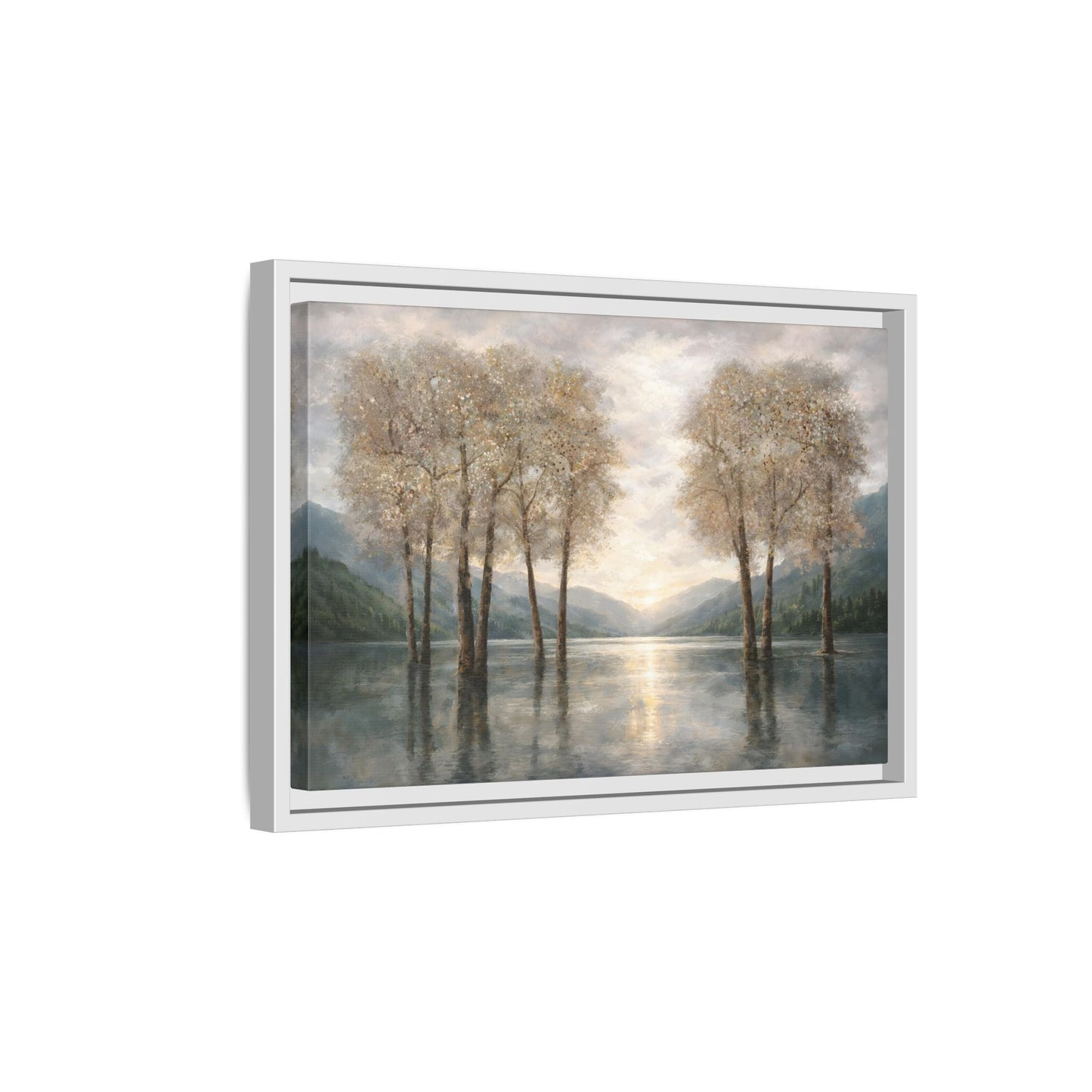 Reflections of Quiet Light Matte Canvas, Framed (Multi - color) - ZumBuys