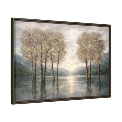Reflections of Quiet Light Matte Canvas, Framed (Multi - color) - ZumBuys