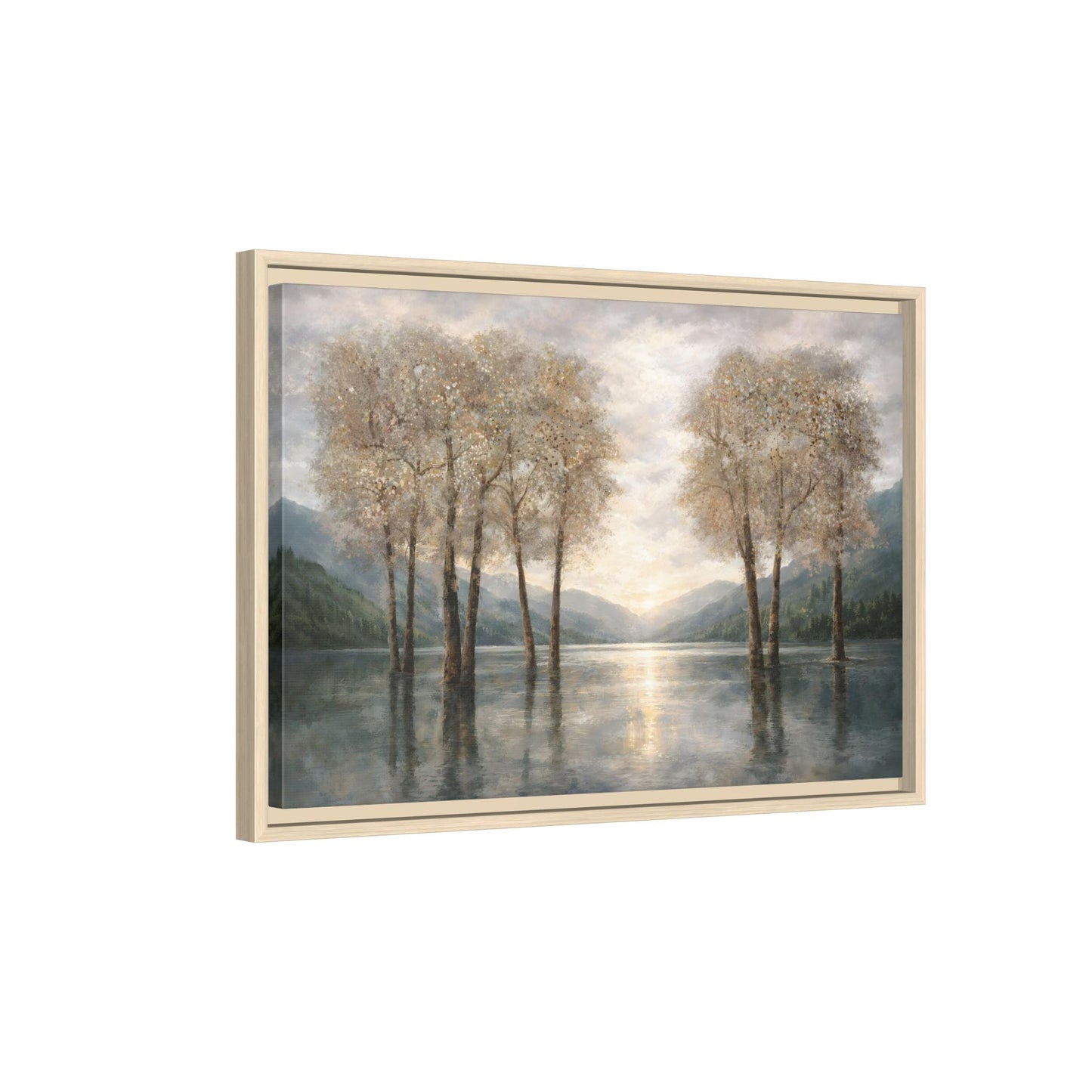 Reflections of Quiet Light Matte Canvas, Framed (Multi - color) - ZumBuys