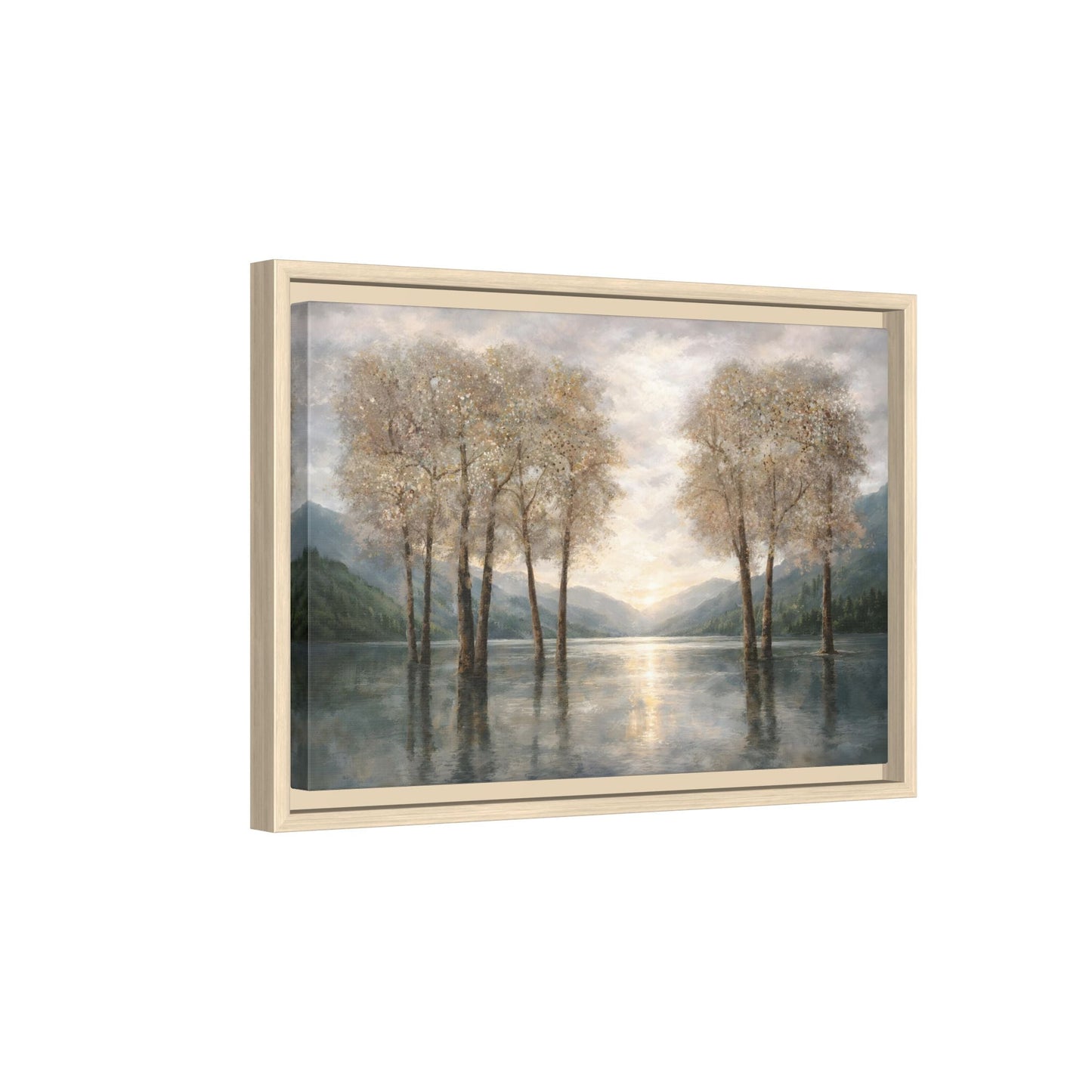 Reflections of Quiet Light Matte Canvas, Framed (Multi - color) - ZumBuys