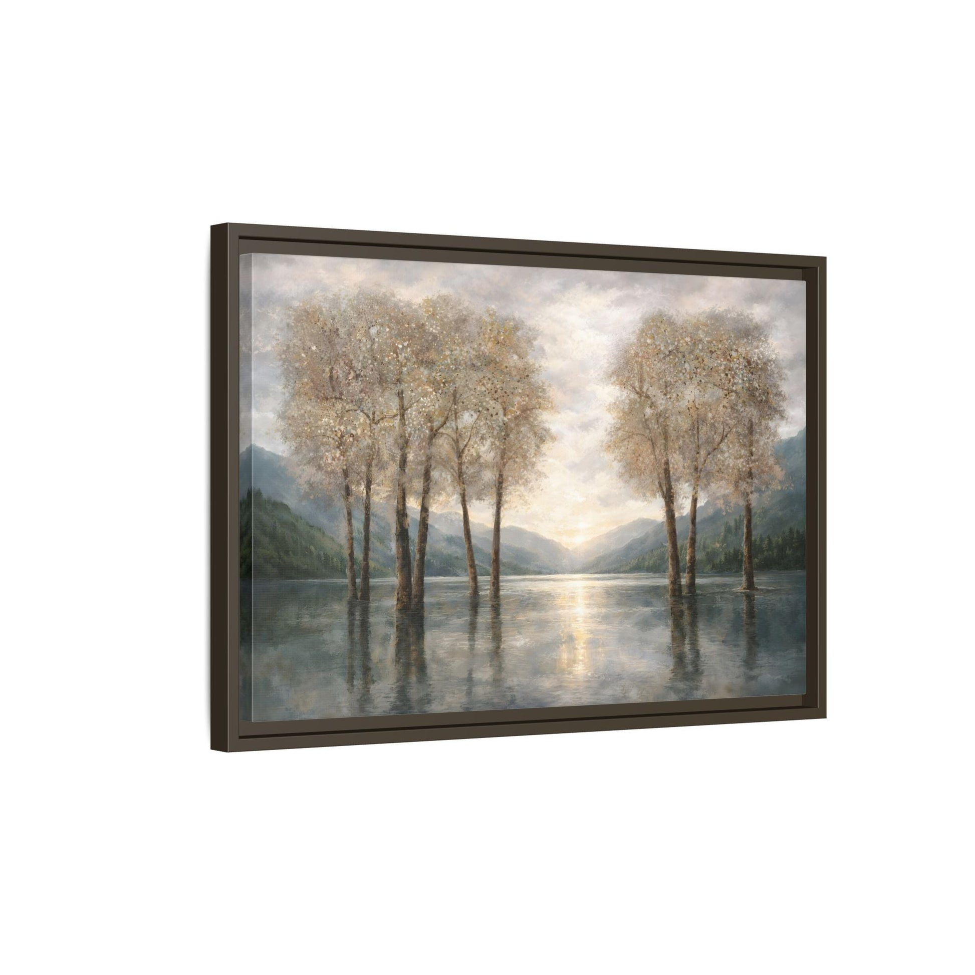 Reflections of Quiet Light Matte Canvas, Framed (Multi - color) - ZumBuys